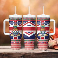 Cayman Islands Christmas Tumbler With Handle Coat Of Arms - Flag Style - Wonder Print Shop