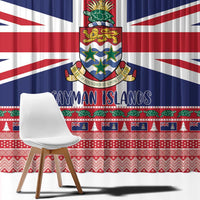 Cayman Islands Christmas Window Curtain Coat Of Arms - Flag Style - Wonder Print Shop