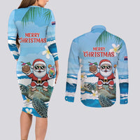 Cayman Islands Christmas Couples Matching Long Sleeve Bodycon Dress and Long Sleeve Button Shirt Merry Xmas - Wonder Print Shop