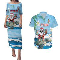 Cayman Islands Christmas Couples Matching Puletasi and Hawaiian Shirt Merry Xmas - Wonder Print Shop