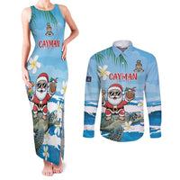 Cayman Islands Christmas Couples Matching Tank Maxi Dress and Long Sleeve Button Shirt Merry Xmas - Wonder Print Shop