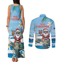 Cayman Islands Christmas Couples Matching Tank Maxi Dress and Long Sleeve Button Shirt Merry Xmas - Wonder Print Shop