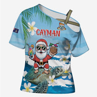 Cayman Islands Christmas Cross Shoulder Shirt Merry Xmas - Wonder Print Shop
