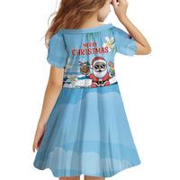 Cayman Islands Christmas Kid Short Sleeve Dress Merry Xmas - Wonder Print Shop
