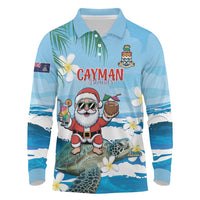 Cayman Islands Christmas Long Sleeve Polo Shirt Merry Xmas - Wonder Print Shop