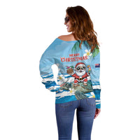 Cayman Islands Christmas Off Shoulder Sweater Merry Xmas - Wonder Print Shop