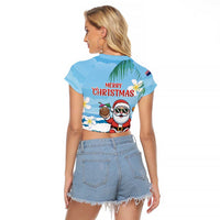 Cayman Islands Christmas Raglan Cropped T Shirt Merry Xmas - Wonder Print Shop