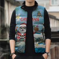 Cayman Islands Christmas Sleeveless Puffer Jacket Merry Xmas - Wonder Print Shop