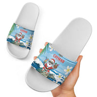Cayman Islands Christmas Slide Sandals Merry Xmas - Wonder Print Shop