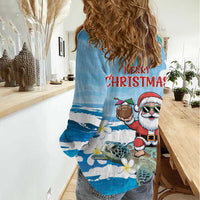 Cayman Islands Christmas Women Casual Shirt Merry Xmas - Wonder Print Shop