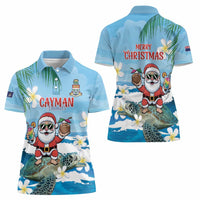 Cayman Islands Christmas Women Polo Shirt Merry Xmas - Wonder Print Shop