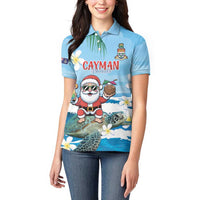 Cayman Islands Christmas Women Polo Shirt Merry Xmas - Wonder Print Shop