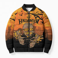 Personalized Halloween Egypt Mummy Bomber Puffer Jacket Trick or Treat - Wonder Print Shop