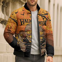 Personalized Halloween Egypt Mummy Bomber Puffer Jacket Trick or Treat - Wonder Print Shop