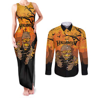 Personalized Halloween Egypt Mummy Couples Matching Tank Maxi Dress and Long Sleeve Button Shirt Trick or Treat - Wonder Print Shop