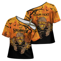 Personalized Halloween Egypt Mummy Cross Shoulder Shirt Trick or Treat - Wonder Print Shop
