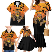 Personalized Halloween Egypt Mummy Family Matching Mermaid Dress and Hawaiian Shirt Trick or Treat - Wonder Print Shop