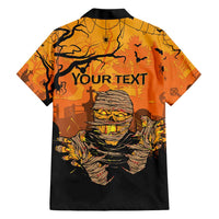 Personalized Halloween Egypt Mummy Family Matching Short Sleeve Bodycon Dress and Hawaiian Shirt Trick or Treat - Wonder Print Shop