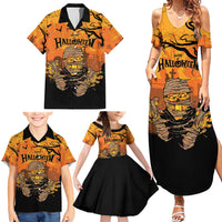 Personalized Halloween Egypt Mummy Family Matching Summer Maxi Dress and Hawaiian Shirt Trick or Treat - Wonder Print Shop