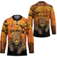 Personalized Halloween Egypt Mummy Hockey Jersey Trick or Treat - Wonder Print Shop