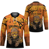 Personalized Halloween Egypt Mummy Hockey Jersey Trick or Treat - Wonder Print Shop