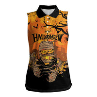 Personalized Halloween Egypt Mummy Women Sleeveless Polo Shirt Trick or Treat - Wonder Print Shop