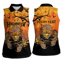 Personalized Halloween Egypt Mummy Women Sleeveless Polo Shirt Trick or Treat - Wonder Print Shop
