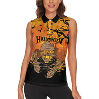 Personalized Halloween Egypt Mummy Women Sleeveless Polo Shirt Trick or Treat - Wonder Print Shop