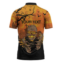 Personalized Halloween Egypt Mummy Zipper Polo Shirt Trick or Treat - Wonder Print Shop