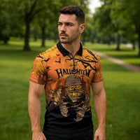 Personalized Halloween Egypt Mummy Zipper Polo Shirt Trick or Treat - Wonder Print Shop