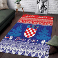 Croatia Christmas Area Rug Coat Of Arms Sretan Bozic - Wonder Print Shop