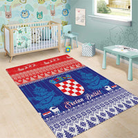 Croatia Christmas Area Rug Coat Of Arms Sretan Bozic - Wonder Print Shop
