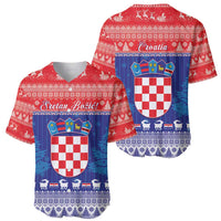 Croatia Christmas Baseball Jersey Coat Of Arms Sretan Bozic - Wonder Print Shop