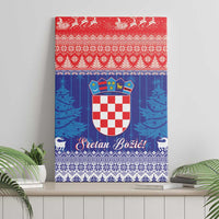 Croatia Christmas Canvas Wall Art Coat Of Arms Sretan Bozic - Wonder Print Shop