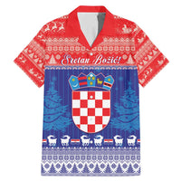 Croatia Christmas Family Matching Mermaid Dress and Hawaiian Shirt Coat Of Arms Sretan Bozic - Wonder Print Shop