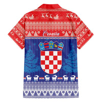Croatia Christmas Family Matching Tank Maxi Dress and Hawaiian Shirt Coat Of Arms Sretan Bozic - Wonder Print Shop