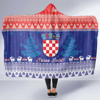 Croatia Christmas Hooded Blanket Coat Of Arms Sretan Bozic