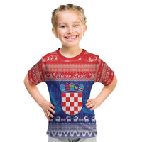Croatia Christmas Kid T Shirt Coat Of Arms Sretan Bozic - Wonder Print Shop
