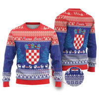 Croatia Christmas Ugly Christmas Sweater Coat Of Arms Sretan Bozic - Wonder Print Shop