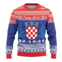 Croatia Christmas Ugly Christmas Sweater Coat Of Arms Sretan Bozic - Wonder Print Shop