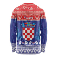 Croatia Christmas Long Sleeve Shirt Coat Of Arms Sretan Bozic - Wonder Print Shop