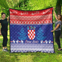 Croatia Christmas Quilt Coat Of Arms Sretan Bozic - Wonder Print Shop