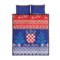 Croatia Christmas Quilt Bed Set Coat Of Arms Sretan Bozic - Wonder Print Shop