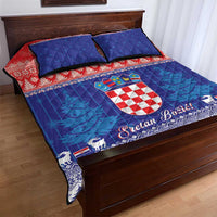 Croatia Christmas Quilt Bed Set Coat Of Arms Sretan Bozic - Wonder Print Shop