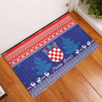 Croatia Christmas Rubber Doormat Coat Of Arms Sretan Bozic - Wonder Print Shop