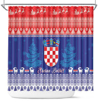 Croatia Christmas Shower Curtain Coat Of Arms Sretan Bozic