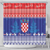 Croatia Christmas Shower Curtain Coat Of Arms Sretan Bozic
