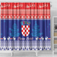 Croatia Christmas Shower Curtain Coat Of Arms Sretan Bozic