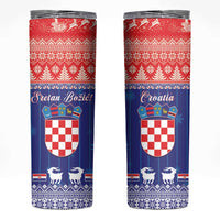 Croatia Christmas Skinny Tumbler Coat Of Arms Sretan Bozic - Wonder Print Shop