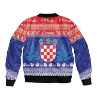 Croatia Christmas Sleeve Zip Bomber Jacket Coat Of Arms Sretan Bozic - Wonder Print Shop